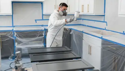 Cabinet painting service in Fort Worth, TX with durable finish for kitchen cabinets
