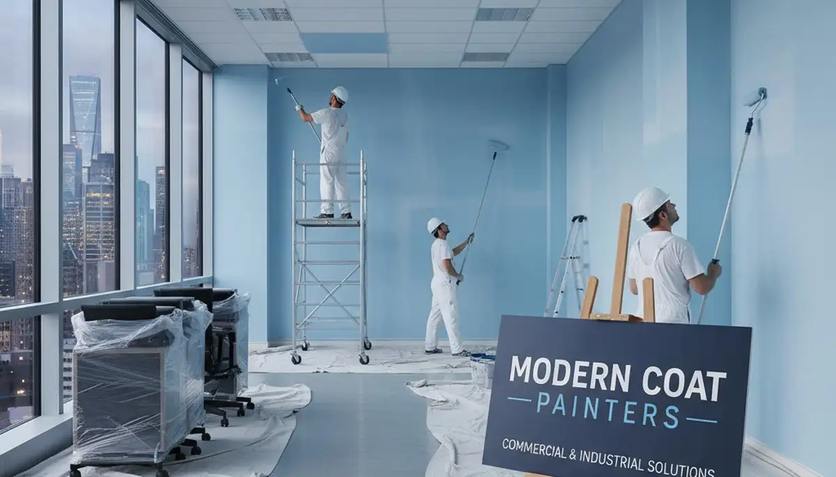 Commercial painters in Fort Worth, TX applying durable exterior coatings for a business property