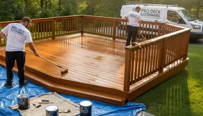 Deck staining service in Fort Worth, TX, protecting and beautifying a wood deck