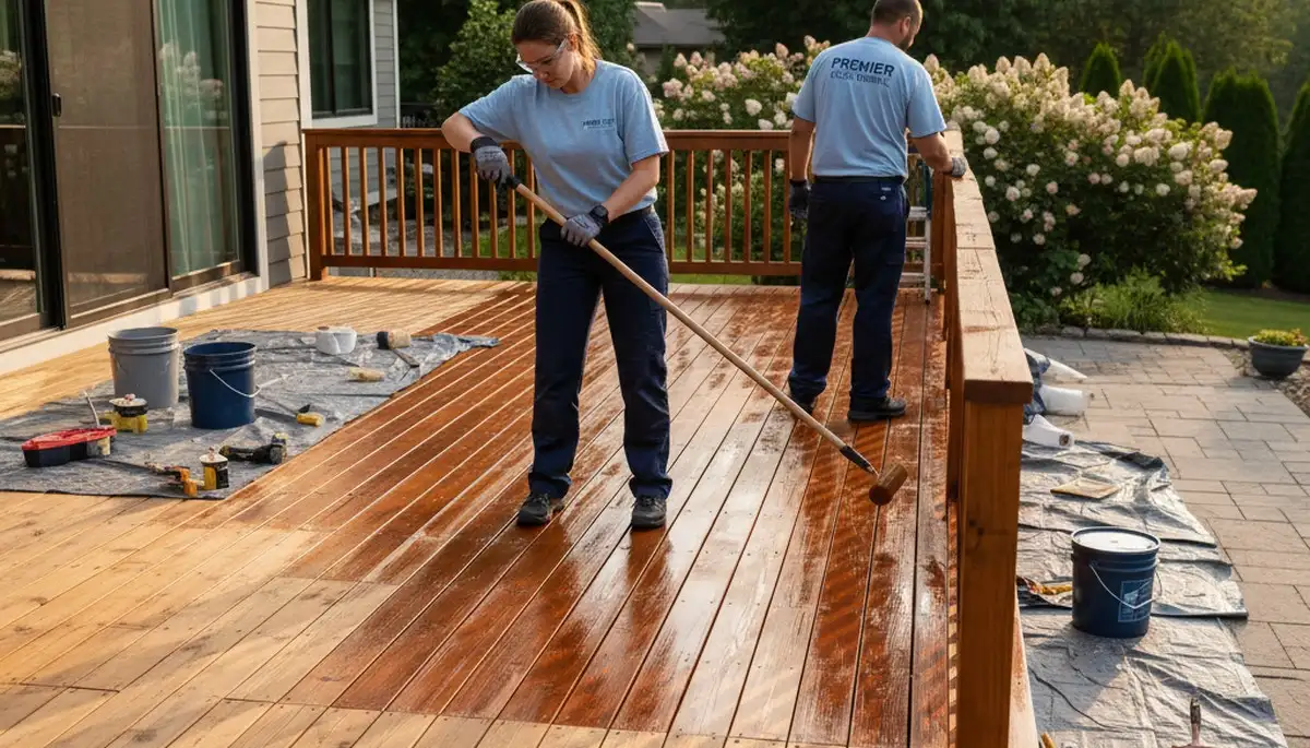 Deck staining service in Fort Worth, TX for durable protection and rich wood finish